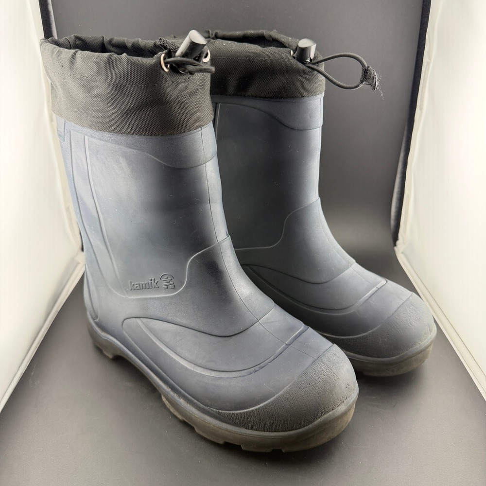 Kamik Waterproof Winter‎ Boots Navy Blue Black Cinch Top Insulated Size 5